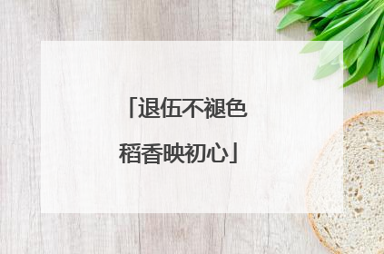 退伍不褪色 稻香映初心