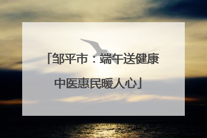 邹平市：端午送健康 中医惠民暖人心