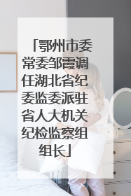 鄂州市委常委邹霞调任湖北省纪委监委派驻省人大机关纪检监察组组长