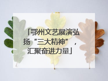 鄂州文艺展演弘扬“三大精神”，汇聚奋进力量