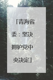 青海省委：坚决拥护党中央决定