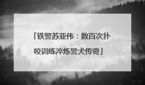 铁警苏亚伟：数百次扑咬训练淬炼警犬传奇