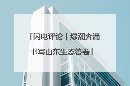 闪电评论丨绿潮奔涌 书写山东生态答卷