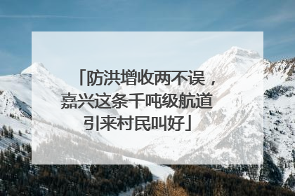 防洪增收两不误，嘉兴这条千吨级航道引来村民叫好
