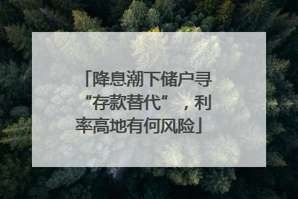 降息潮下储户寻“存款替代”，利率高地有何风险