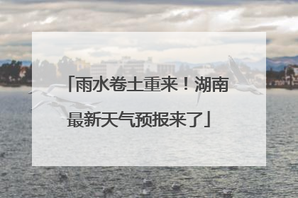 雨水卷土重来！湖南最新天气预报来了