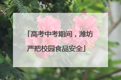 高考中考期间，潍坊严把校园食品安全