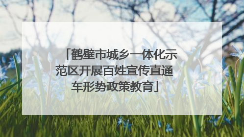 鹤壁市城乡一体化示范区开展百姓宣传直通车形势政策教育