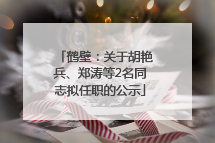 鹤壁：关于胡艳兵、郑涛等2名同志拟任职的公示