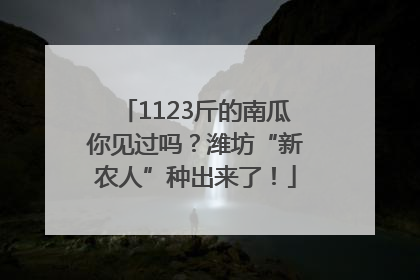 1123斤的南瓜你见过吗？潍坊“新农人”种出来了！