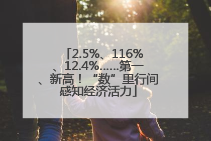 2.5%、116%、12.4%……第一、新高！“数”里行间感知经济活力