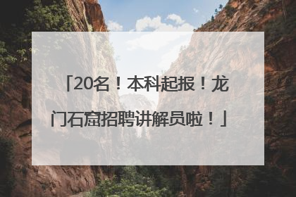 20名！本科起报！龙门石窟招聘讲解员啦！