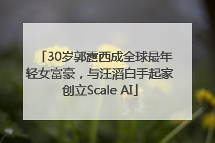 30岁郭露西成全球最年轻女富豪，与汪滔白手起家创立Scale AI