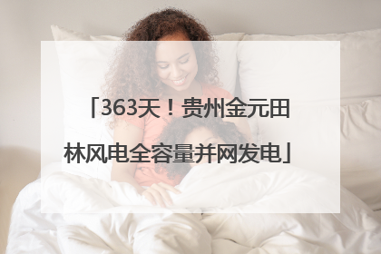 363天！贵州金元田林风电全容量并网发电