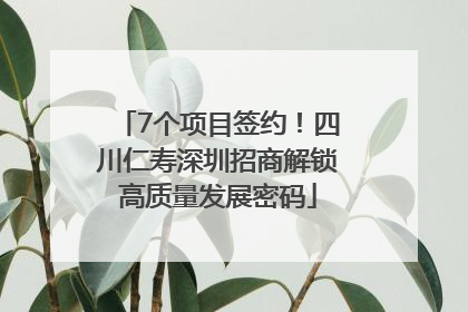 7个项目签约！四川仁寿深圳招商解锁高质量发展密码
