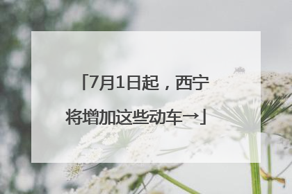 7月1日起，西宁将增加这些动车→
