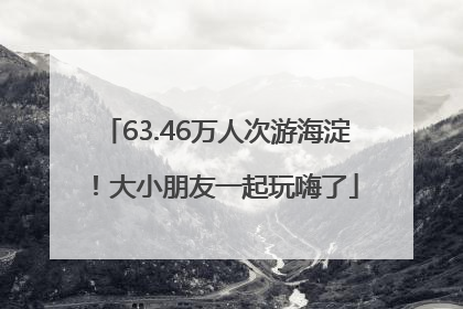 63.46万人次游海淀！大小朋友一起玩嗨了