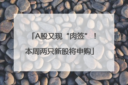 A股又现“肉签”！本周两只新股将申购